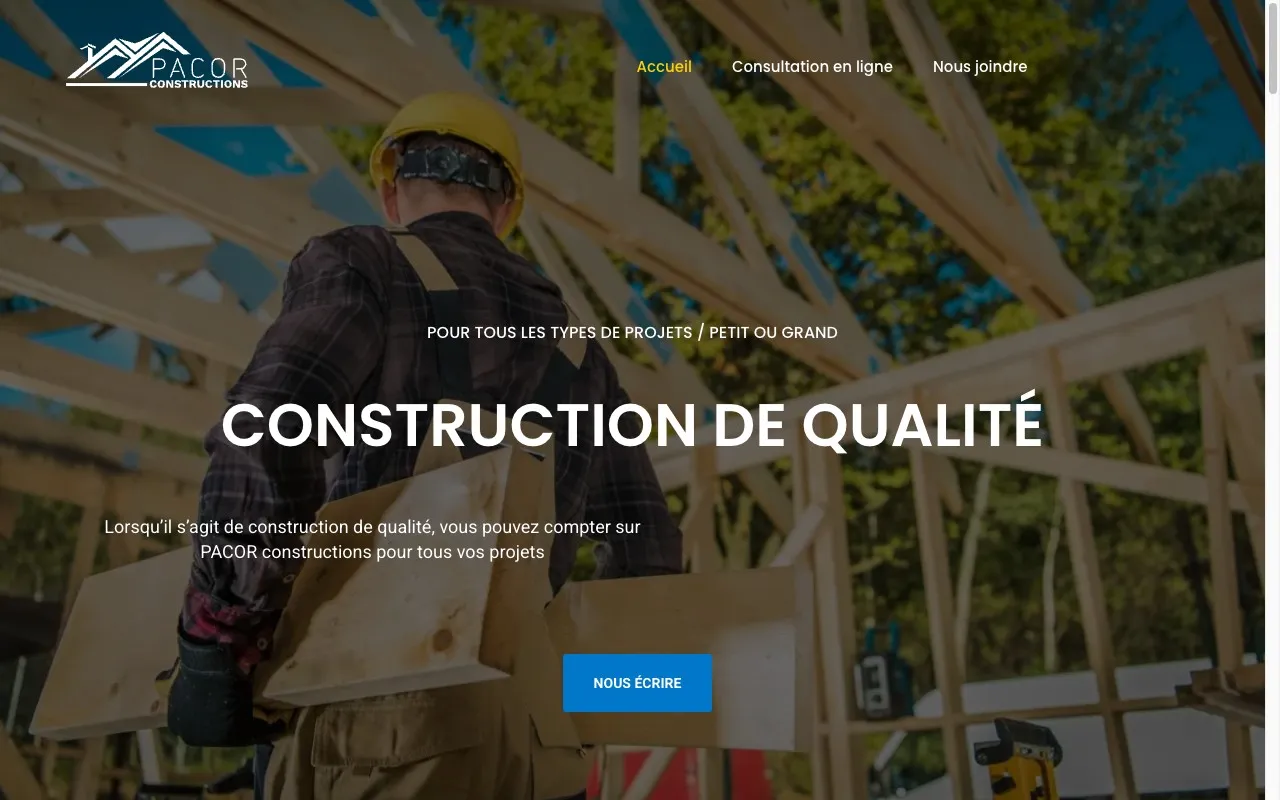 Site web PACOR Constructions