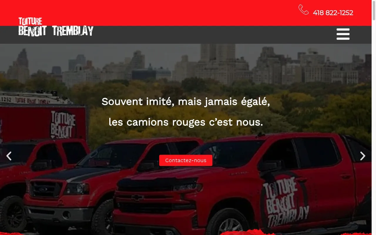 Site web Toiture Benoit Tremblay